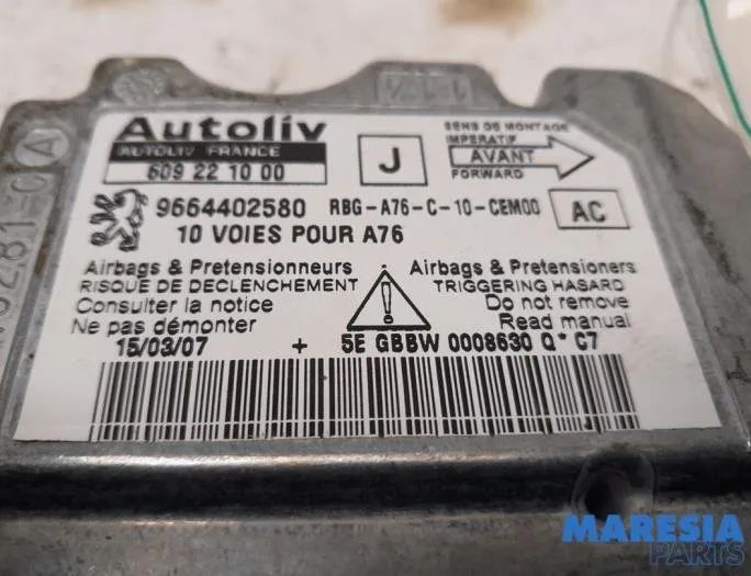 PEUGEOT 207 1 generation (2006-2009) Блок SRS 9664402580,609221000,21610281,6546C3,6546C4 27832631