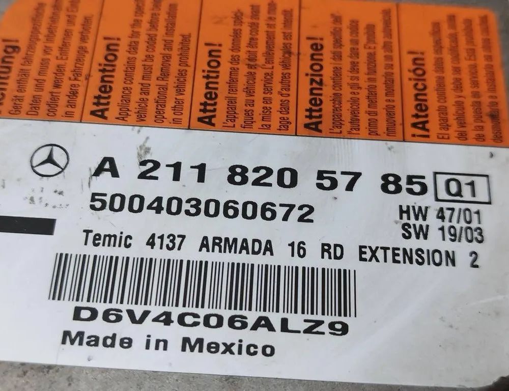 MERCEDES-BENZ E-Class W211/S211 (2002-2009) SRS Control Unit A2118205785 30642435