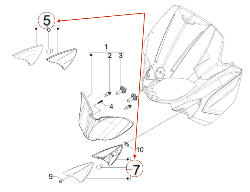 GILERA RUNNER T4 (1990-2003) Front turn set 639185,639186 29792441