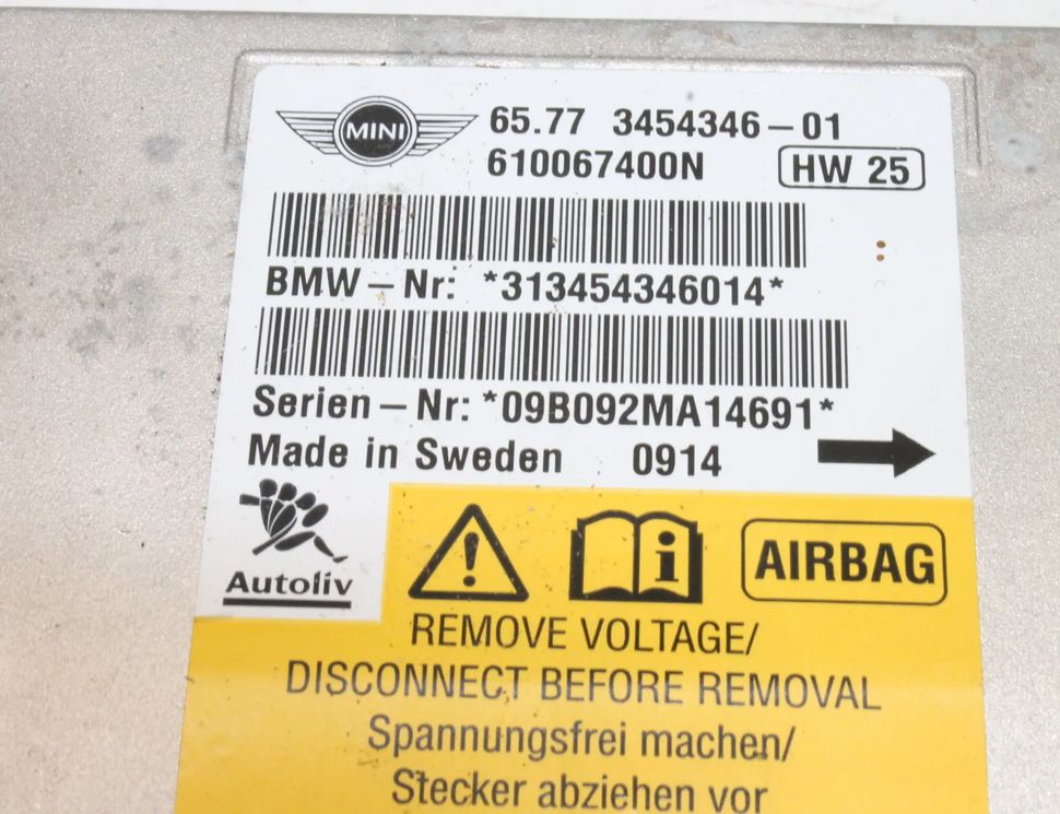 MINI Cooper R56 (2006-2015) SRS Control Unit 345434601 20250038