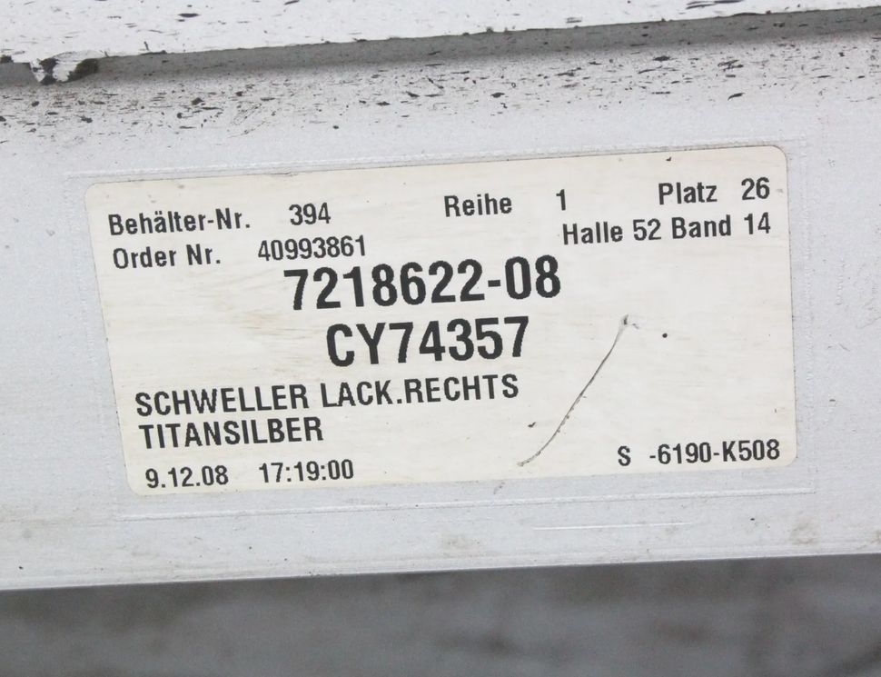 BMW 7 Series F01/F02 (2008-2015) Right Side Plastic Sideskirt Cover 7218622,TITANSILBER354 31723327