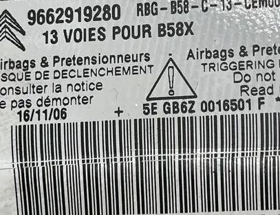 CITROËN C4 Picasso 1 generation (2006-2013) SRS Control Unit 9662919280,606474700,GB6Z0016501 24427126