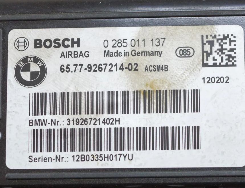BMW 3 Series F30/F31 (2011-2020) SRS Control Unit 9267214,0285011137 15418272