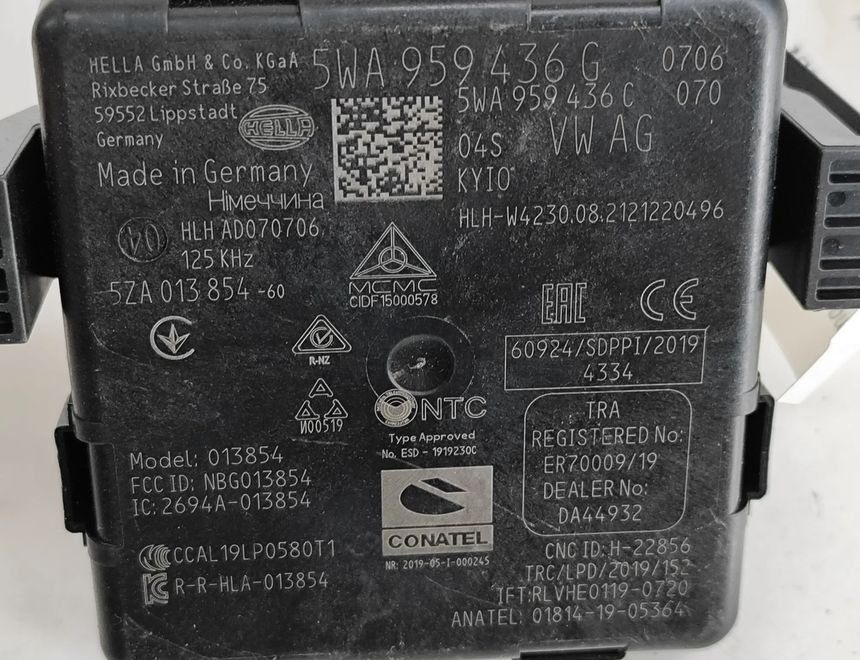 SKODA Enyaq 1 generation (2020-2023) Блок управления без ключа 5WA959436G,5WA959436C 26723654