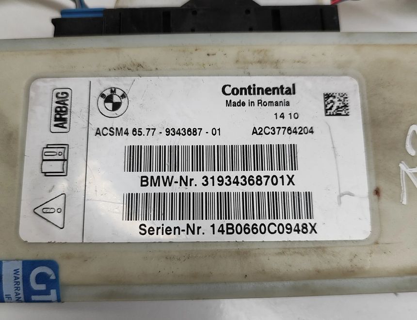 BMW 5 Series F10/F11 (2009-2017) Блок SRS 9343687 29277590