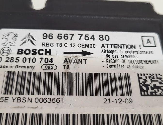 PEUGEOT 5008 1 generation (2009-2016) SRS Control Unit 9666775480,0285010704,YBSN0063661 23508731