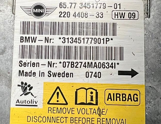 MINI Cooper R56 (2006-2015) SRS Control Unit 3451779,345177901,2204408,31345177901P 29436813