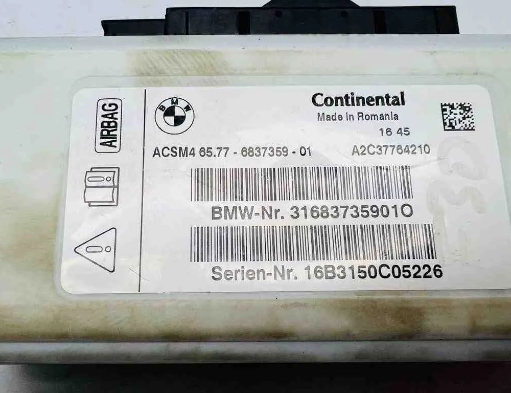 BMW 3 Series F30/F31 (2011-2020) SRS Control Unit 6837359,A2C37764210,316837359010,16B3150C05226 32736983