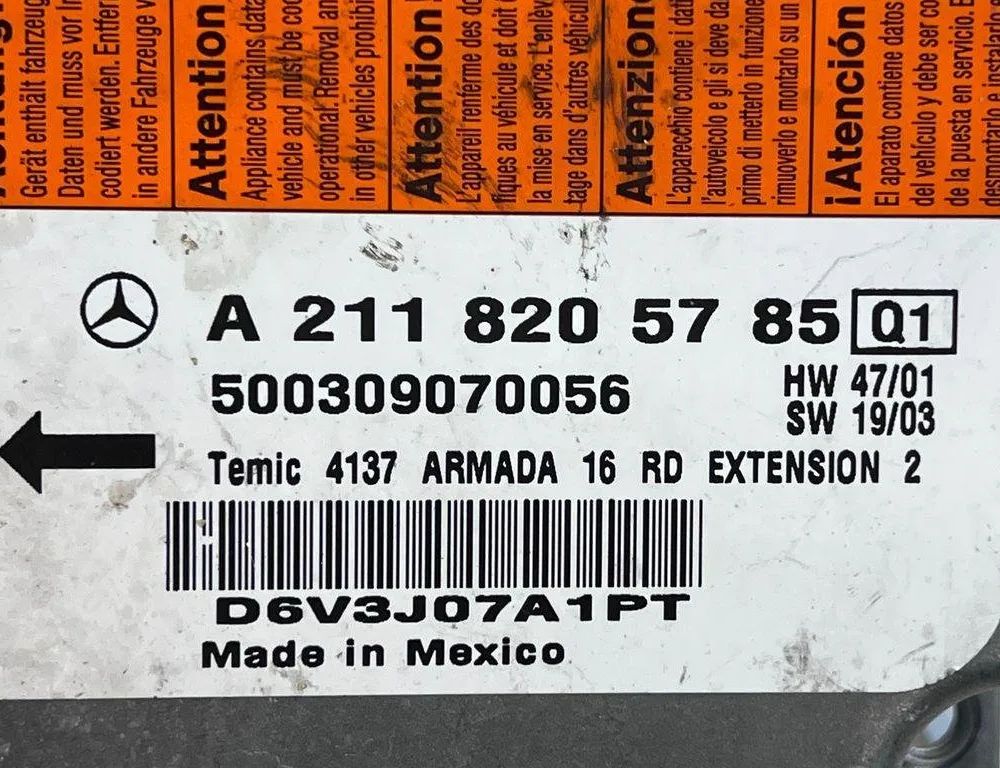 MERCEDES-BENZ E-Class W211/S211 (2002-2009) Блок SRS A2118205785 30680310