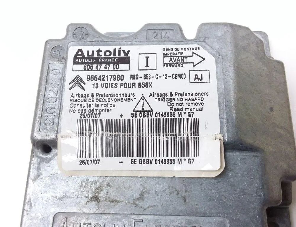 CITROËN C4 Picasso 1 generation (2006-2013) SRS Control Unit 606474700 31354966