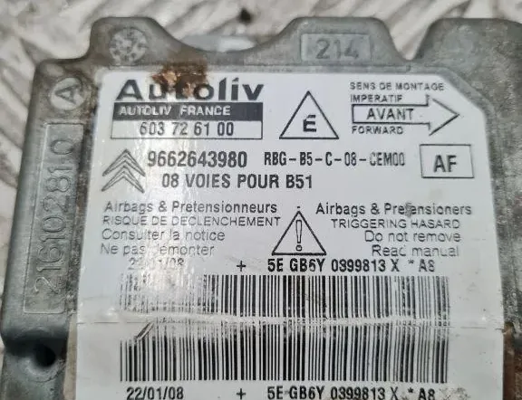 CITROËN C4 Picasso 1 generation (2006-2013) SRS Control Unit 9662643980 33298806