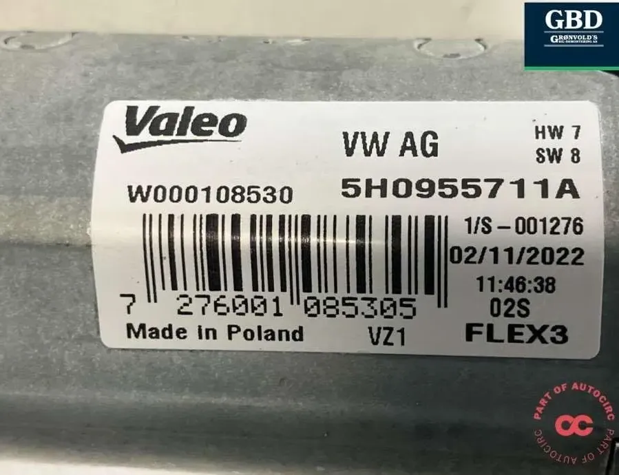 VOLKSWAGEN ID.4 1 generation (2020-2023) Моторчик заднего стеклоочистителя 5h0955711a,w000108530,5h0955711c 31710089