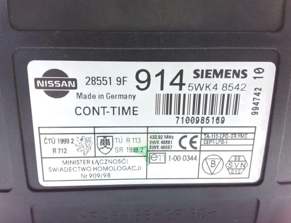 NISSAN Primera P11 (1996-2002) Comfort Control Unit 285519F914 20369692