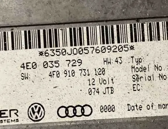 AUDI A6 C8/4K (2018-2024) Navigation Control Unit 4E0035729 32639485