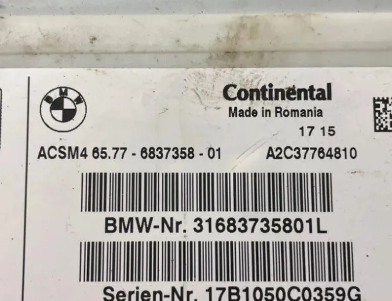 BMW X3 F25 (2010-2017) SRS Control Unit 6837358 31061617
