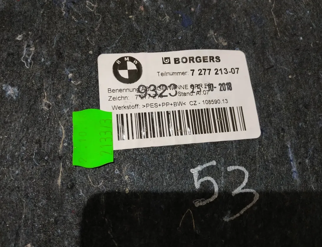 BMW 3 Series F30/F31 (2011-2020) Отделка отсека запасного колеса 7277213 13914873