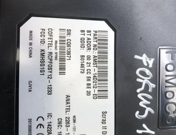 FORD Focus 3 generation (2011-2020) Other Control Units B014673,AM5T14D212ED,0021CCE6BE20 35282556