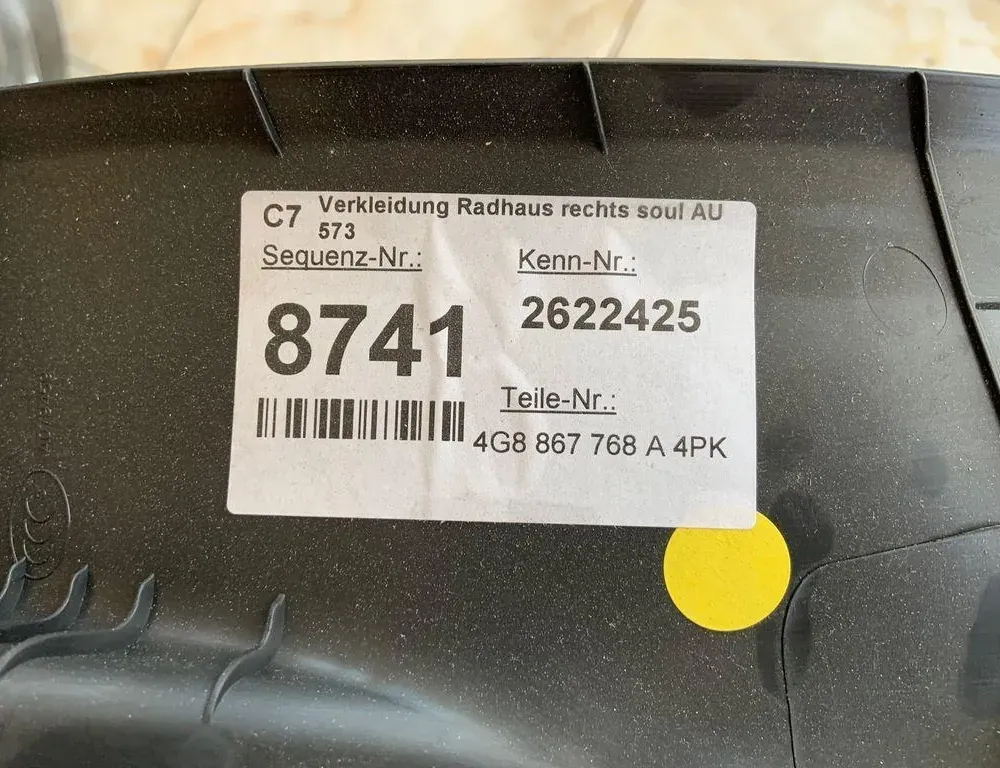 AUDI A7 C7/4G (2010-2020) Отделка заднего правого порога 4G8867768A 33770536