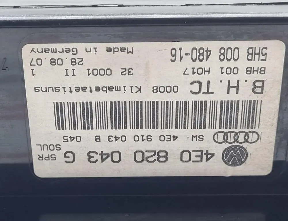 AUDI A8 D3/4E (2002-2010) Other Control Units 4E0820043G 33902733