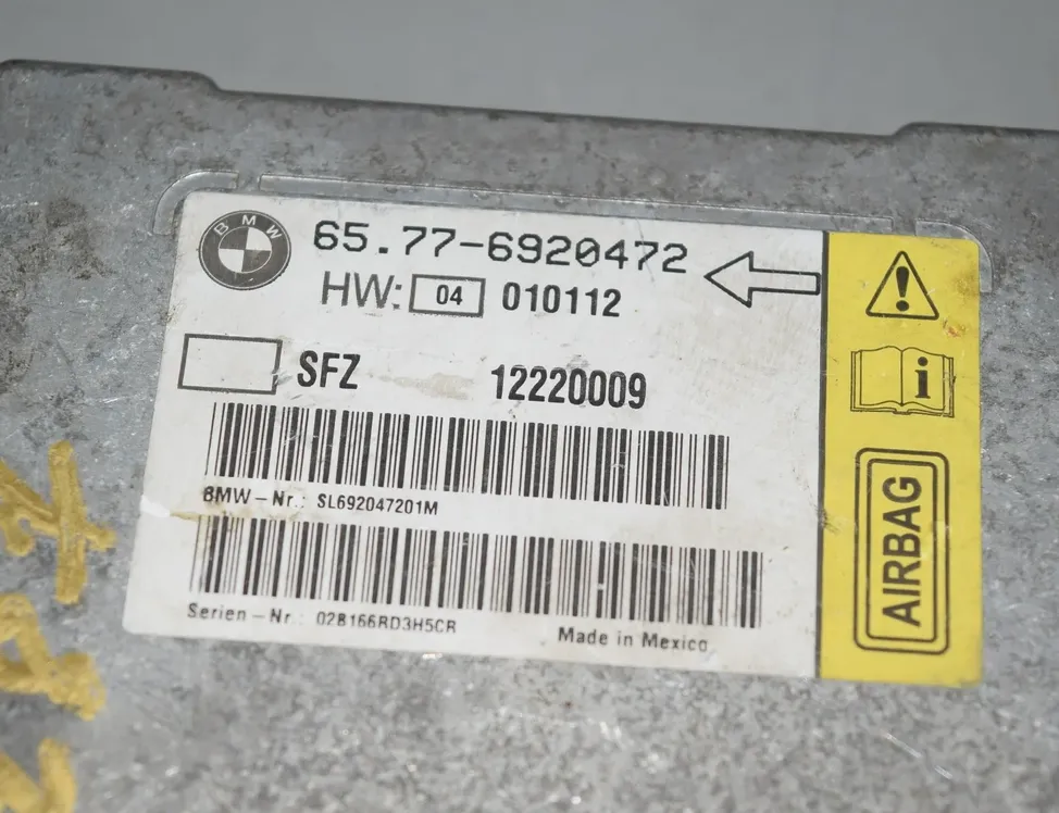 BMW 7 Series E65/E66 (2001-2008) SRS Control Unit 6920472 1652504