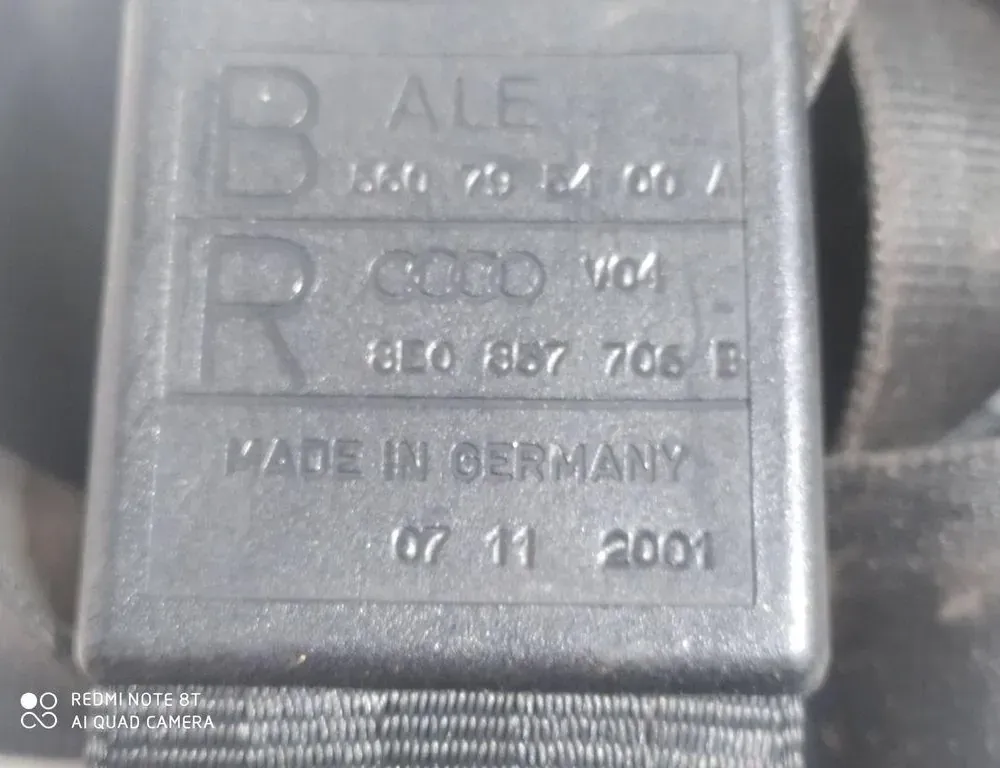 AUDI A4 B6/8E (2000-2005) Ремень безопасности передний левый 560795400A,8E0857706B,07112001 34869929