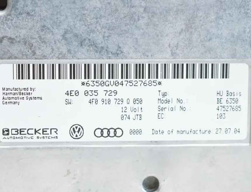 AUDI A6 C6/4F (2004-2011) Other Control Units 4E0035729 2655788