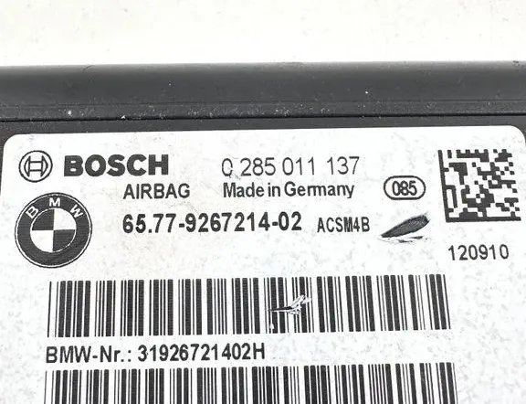 BMW 1 Series F20/F21 (2011-2020) SRS Control Unit 9267214 33472090