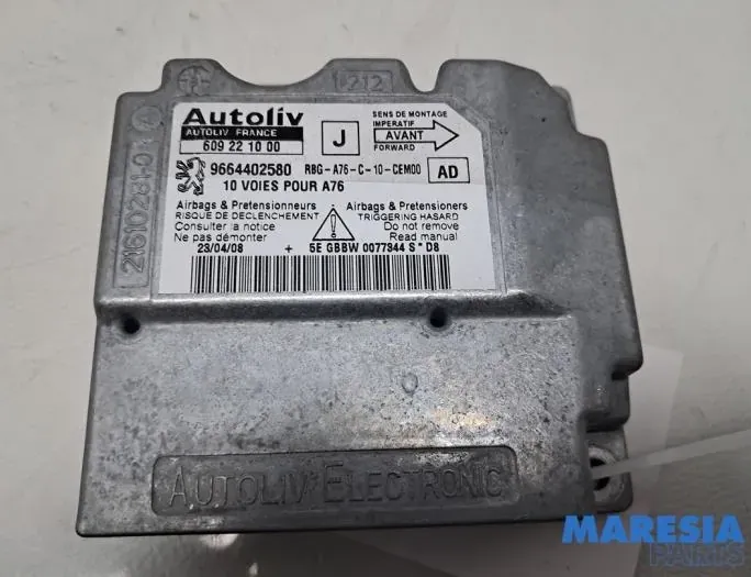 PEUGEOT 207 1 generation (2006-2009) SRS Control Unit 9664402580,609221000,6546C3,216102810 33475206