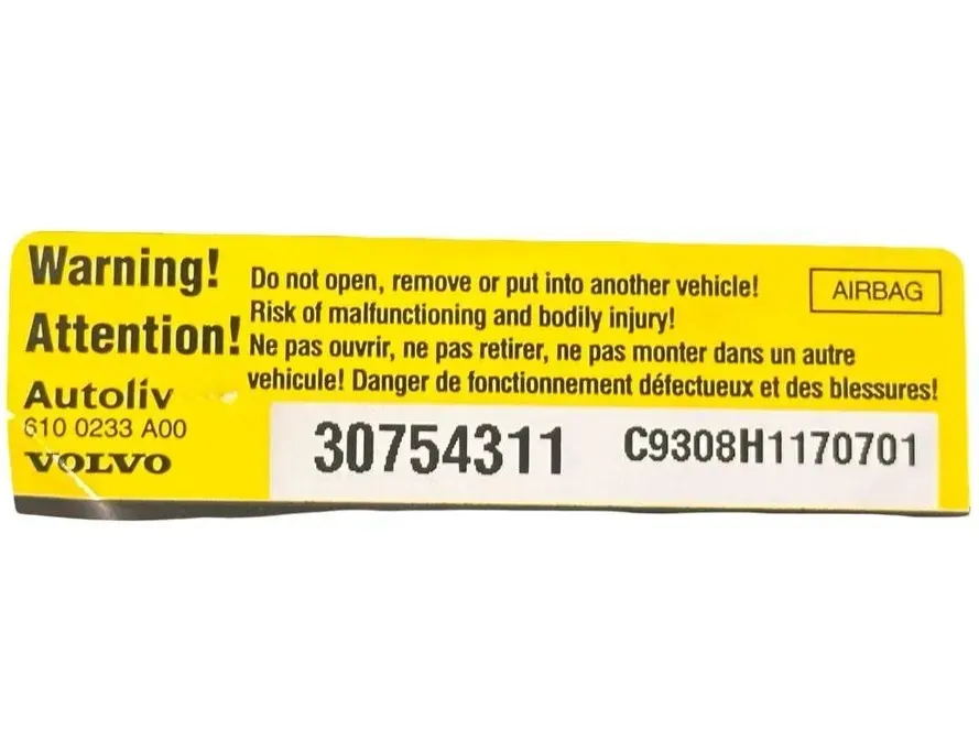 VOLVO V70 2 generation (2000-2008) Подушка безопасности руля 6100233A00,30754311,C9308H1170701 35902233