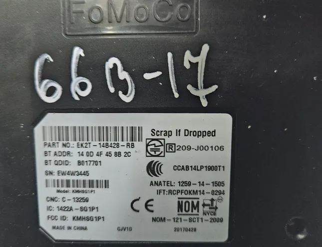 FORD Transit 4 generation (2013-2024) Bluetooth Control Unit EK2T14B428RB 23113960