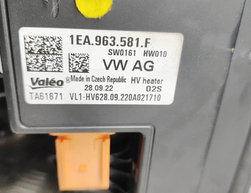 VOLKSWAGEN ID.4 1 generation (2020-2023) Interior Heater 1EA820351BL,1EA963581F,1EA816103D 34482304