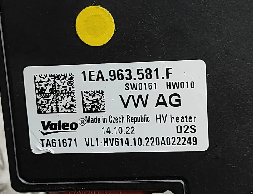 SKODA Enyaq 1 generation (2020-2023) Electric Cabin Heater Radiator 1EA963581F,TA61671,T539023 33065630