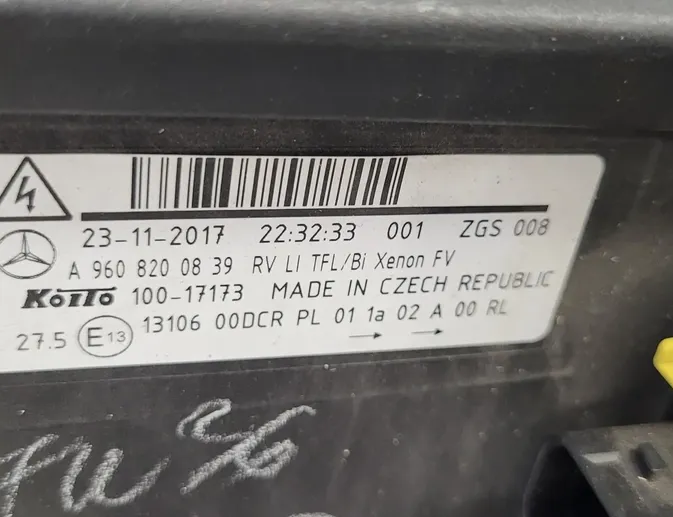 MERCEDES-BENZ ACTROS MP4 (2011-present) Front Left Headlight A9608200839 34021319