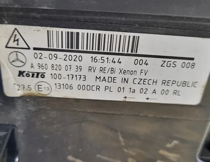 MERCEDES-BENZ ACTROS MP4 (2011-present) Фара передняя правая A9608200739 34021353