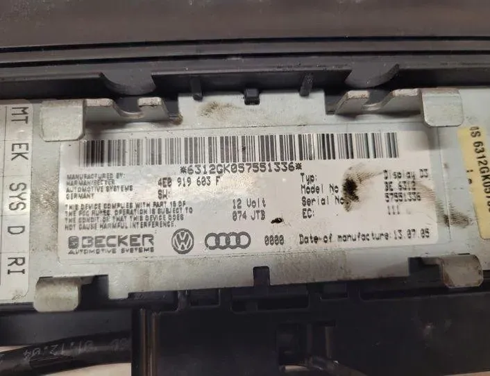 AUDI A8 D3/4E (2002-2010) Navigation Display 57551336,6312GK057551336,4E0919603F 27034923