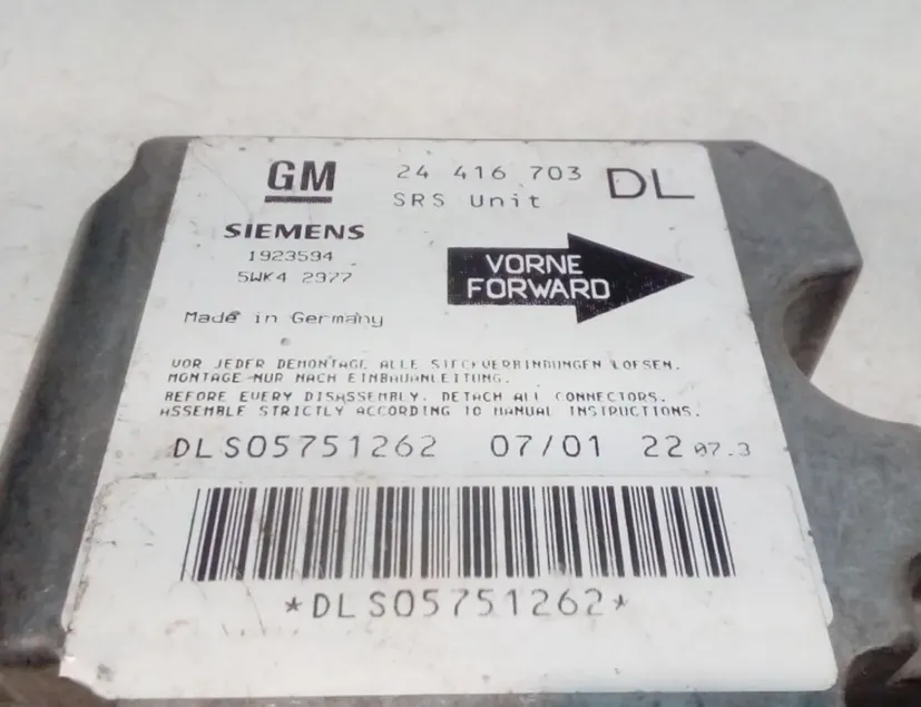 OPEL Astra G (1998-2009) SRS Control Unit 24416703DL 27576413