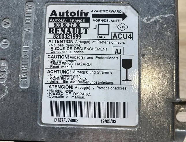 RENAULT Scenic 1 generation (1996-2003) Security Control Unit 8200321999,603602700 34454494