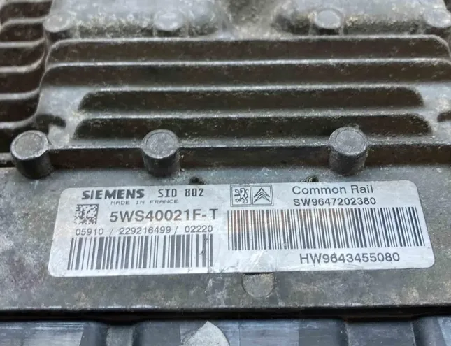 CITROËN C3 1 generation (2002-2010) Engine Control Unit ECU 9643455080,5WS40021FT 34397384