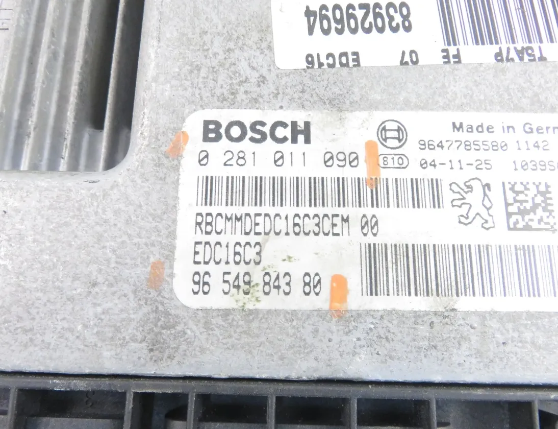 PEUGEOT 307 1 generation (2001-2008) Control Unit 9654984380,0281011090 31960869