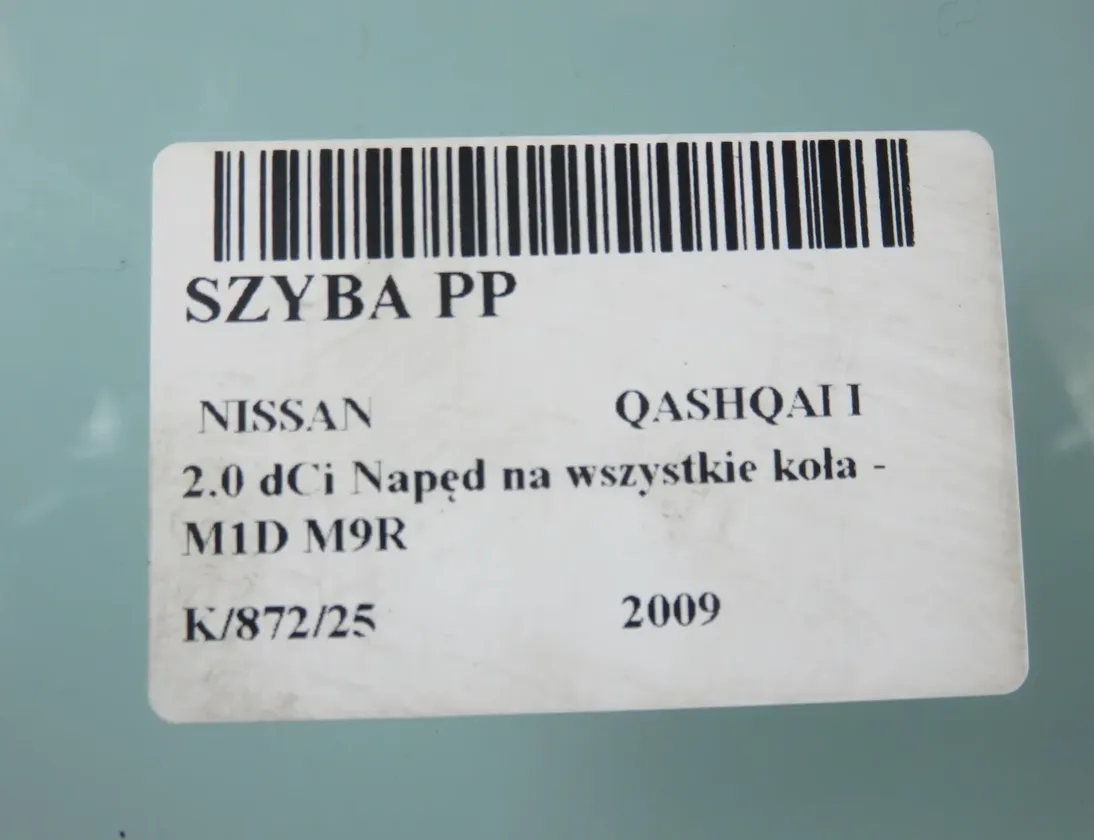 NISSAN Qashqai 1 generation (2007-2014) Front Right Window 34843761