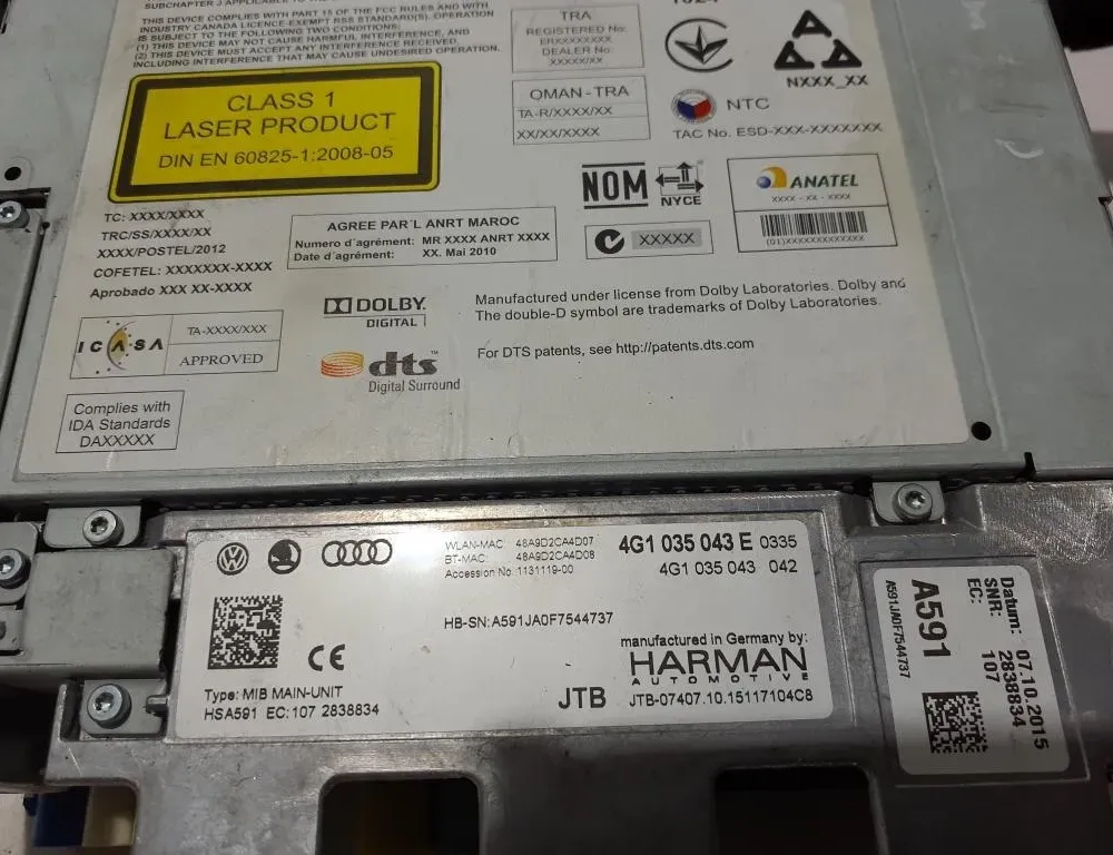 AUDI A6 C7/4G (2010-2020) Music Player With GPS 4G1035043E 32820496