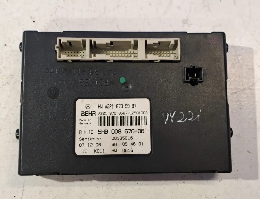 MERCEDES-BENZ S-Class W221 (2005-2013) БЛОК УПРАВЛЕНИЯ КОНДИЦИОНЕРА ВОЗДУХА / КЛИМАТА/ ПЕЧКИ (В САЛОНЕ) A2218709987 33500536