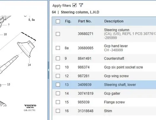 VOLVO V70 2 generation (2000-2008) Steering Column Shaft Joint 3409939 33548482