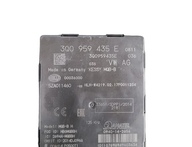 SKODA Superb 3 generation (2015-2023) Keyless Control Unit 3q0959435e 25411116