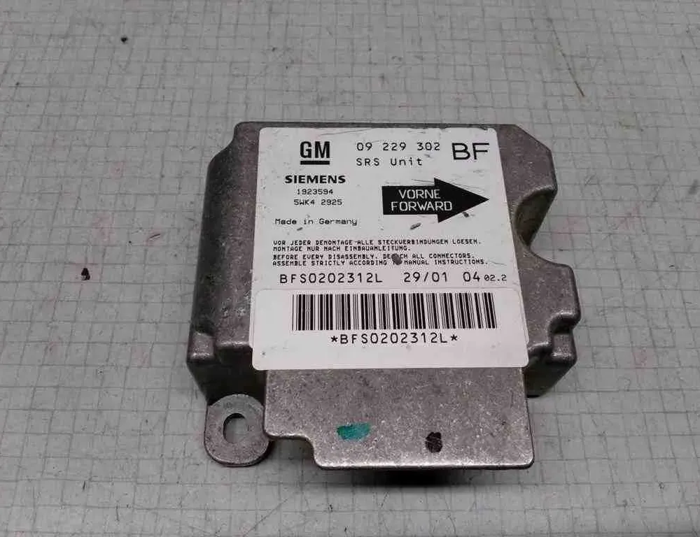 OPEL Astra G (1998-2009) SRS Control Unit 1923594,5WK42925,09229302BF 32625895