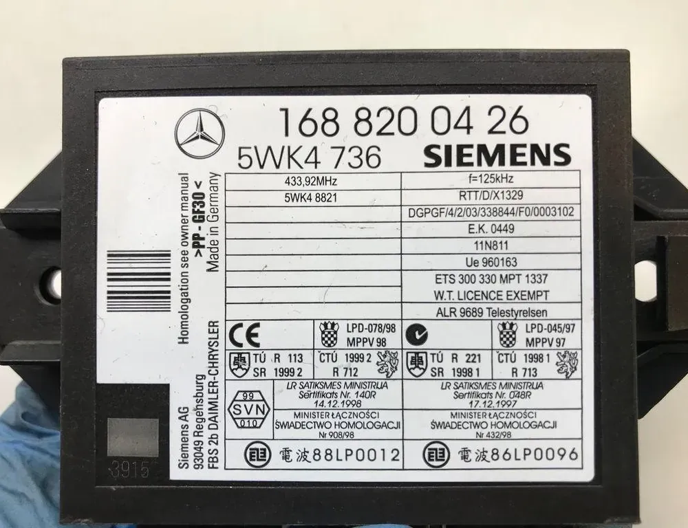 MERCEDES-BENZ A-Class W168 (1997-2004) Immobiliser control unit 1688200426,5WK4736,86LP0096,K4683 35682477