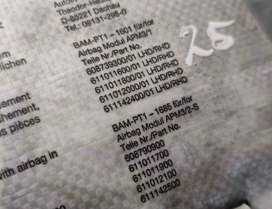 BMW 5 Series F10/F11 (2009-2017) Dashboard Airbag SRS 608739300,611011600,608739700A,2608802500A,39923039901 26004966